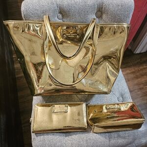 Kate Spade Gold patent leather set